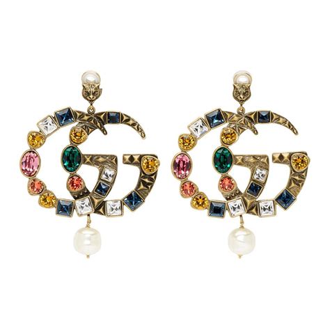 gg earrings pearl|selfridges gucci earrings.